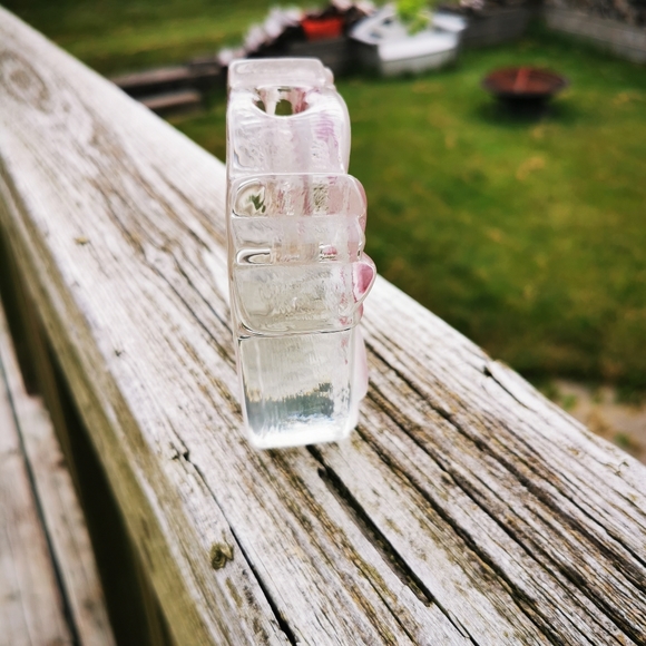 Walther Kristallglas Frosted Glass Solifleur Bud Vase with Pink Flowers - Picture 4 of 16